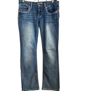 Day trip Leo  vintage Y2K distressed embroidered stitch jeans